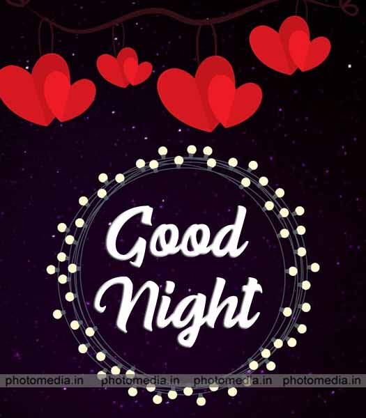 good night image with heart