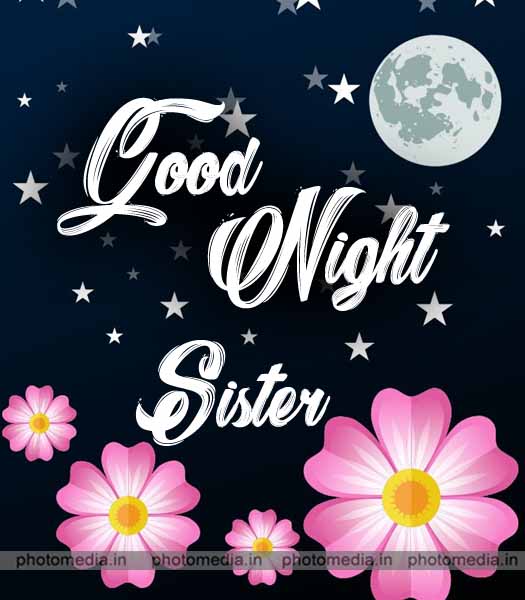 good night sister flower image