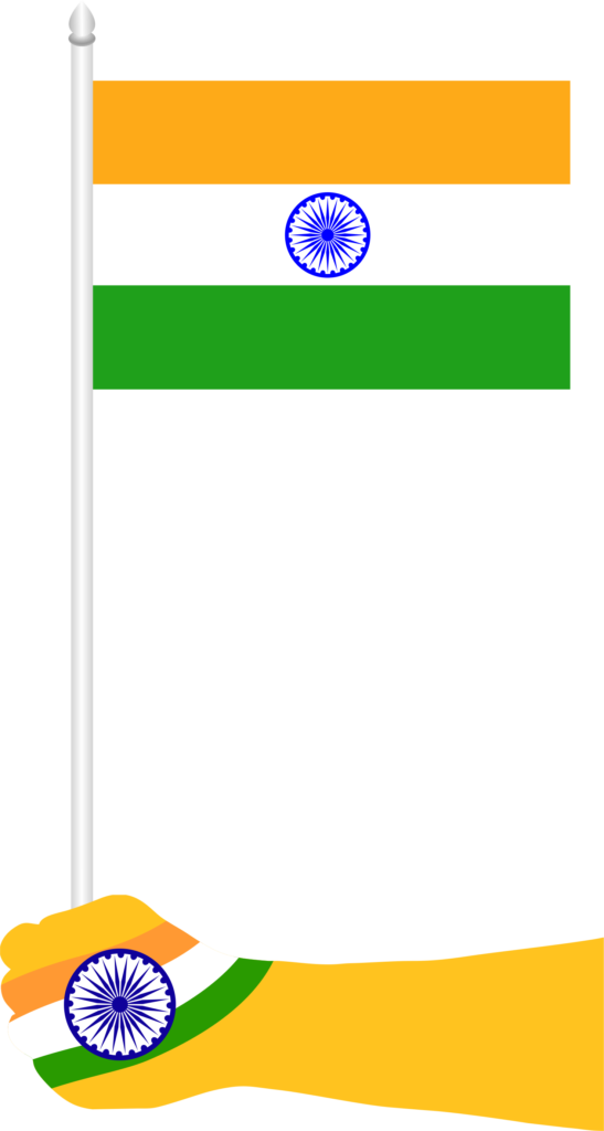 indian flag with hand