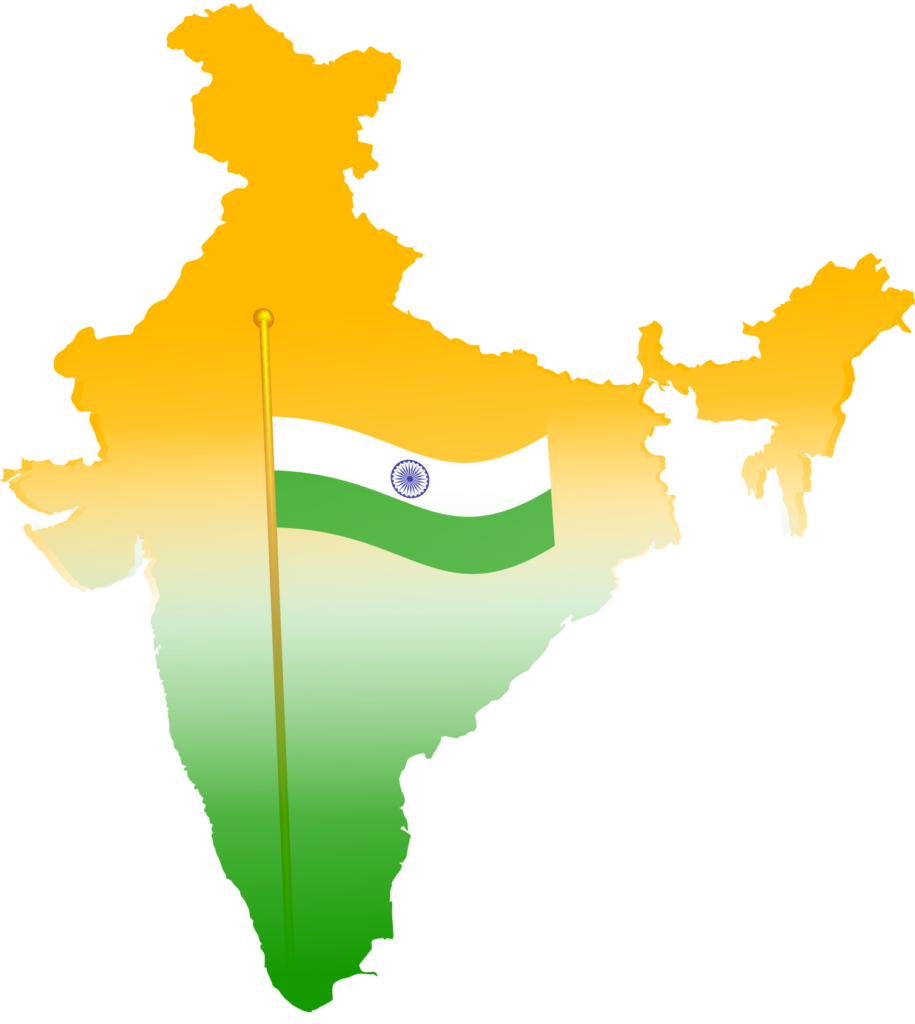 indian flag with map