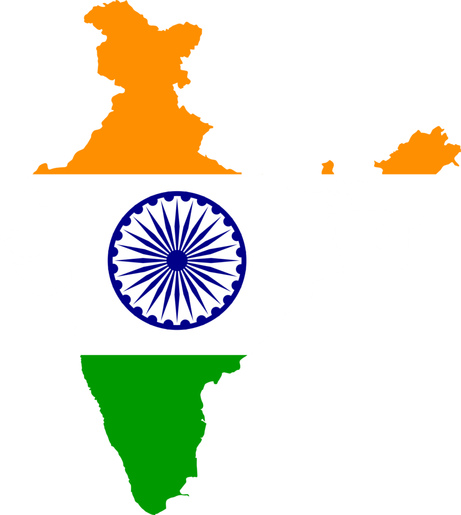indian map with white